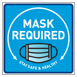 Label - Face Mask Required - 8x8 Sticker (Pack of 3) - Buy Public Health Safety Signs And Coronavirus COVID-19 Window Stickers and Decals from STOPSignsandMore.com