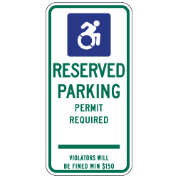 Connecticut Handicap Parking Sign with Active ISA - No Arrow - 12x24 - Made with Reflective Rust-Free Heavy Gauge Durable Aluminum available at STOPSignsAndMore.com