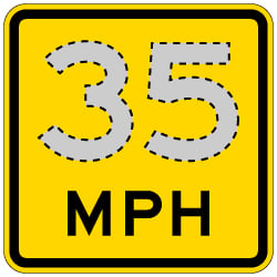 MUTCD Compliant W13-1P Advisory Speed Sign - 18x18 - Variable Speed - Made with 3M Reflective Rust-Free Heavy Gauge Durable Aluminum available at STOPSignsAndMore