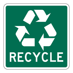Recycle Symbol Aluminum Sign - 8x8 - Our Signs Are Made with 3M Reflective Vinyl, Rust-Free Heavy Gauge Durable Aluminum Available at STOPSignsAndMore.com