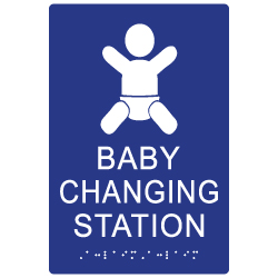 ADA signs: ADA Compliant Baby Changing Station Restroom Wall Signs with Tactile Text and Child Symbol and Grade 2 Braille - 6x9