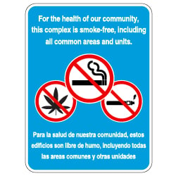 No Smoking This Is A Smoke Free Community Sign - 18x24 - Made with Reflective Vinyl, Rust-Free Heavy Gauge Durable Aluminum Available at STOPSignsAndMore.com