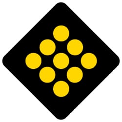 Yellow/Black Reflector Warning Signs - 18x18 - Reflective Rust-Free Heavy Gauge Aluminum Warning Signs for Road and Parking Areas