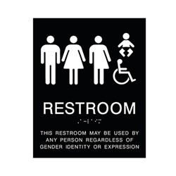 ADA Compliant All Gender Baby Changing Restroom Wall Sign - 8x10