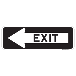 Reflective Exit Inside Left Arrow Signs for Sale- 24x8 size