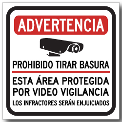 Spanish Warning No Dumping This Area Protected By Video Surveillance Magnetic Sign - 18x18. available at STOPSignsAndMore