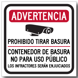 Spanish Warning No Dumping Dumpster Not For Public Use Magnetic Sign - 18x18 - Made with 3M Reflective Rust-Free Heavy Gauge Durable Aluminum available at STOPSignsAndMore.com