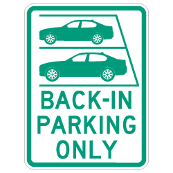 Back-in Parking Only - 18x24 - Available from STOPSignsAndMore.com