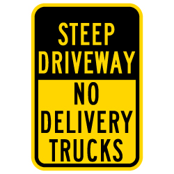 Warning Low Clearance No Trucks Sign - 12x18 - Available from STOPSignsAndMore.com