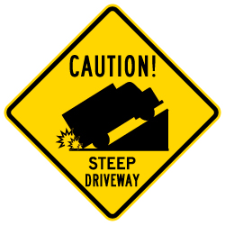 Caution Steep Ramp Sign - 24x24 - Available from STOPSignsAndMore.com