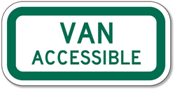 Federal R7-8A Van Accessible Parking Sign 12x6 - Reflective Rust-Free Heavy Gauge Aluminum ADA Parking Signs