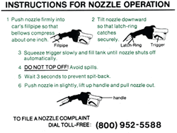 Gas Station Instructions For Nozzle Operations - 5.75x4.5 - Package of 3 Labels