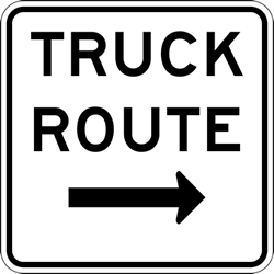 Truck Route Right Arrow Signs - 18x18 - Reflective Rust-Free Heavy Gauge Aluminum Road Signs and Parking Lot Signs