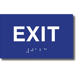 ADA Compliant Exit Signs with Tactile Text and Grade 2 Braille - 5x3