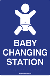 ADA signs: ADA Compliant Baby Changing Station Restroom Wall Signs with Tactile Text and Child Symbol and Grade 2 Braille - 6x9