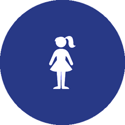 ADA Compliant and Title 24 Compliant Girls Restroom Door Signs for Schools  - 12x12