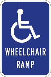 Reflective Aluminum Wheelchair Accessible Ramp Signs - 12x18 - Reflective Rust-Free Heavy Gauge Aluminum ADA Access Signs