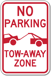 TOW AWAY ZONE NO PARKING SIGN - VARIOUS SIZES SIGN & STICKER OPTIONS 