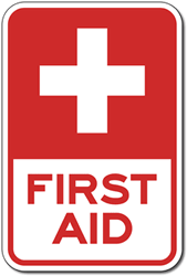 First Aid Station, Red Cross Symbol Signs - 12x18 - Reflective Rust-Free Heavy Gauge Aluminum