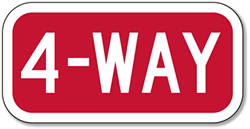 4-WAY STOP Interswection Sign  - 12x6 | StopSignsandMore.com