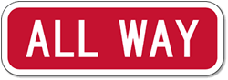 R1-4 ALL-WAY STOP Sign Plaque - 18x6 - Engineer Grade Prismatic Reflective Sheeting on Rust-Free Heavy Gauge Aluminum
