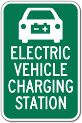 Electric Vehicle Charging Station Signs - 12x18 - Reflective Rust-Free Heavy Gauge Aluminum Electric Vehicle Parking Signs,